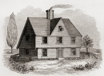 Allyn House, New Plymouth, América do Norte, de &39;Uma Breve História do Povo Inglês&39; por JR Green, publicado em 1893
