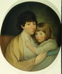 Anna Maria White (Sra. Charles Trench) e criança (óleo sobre tela)