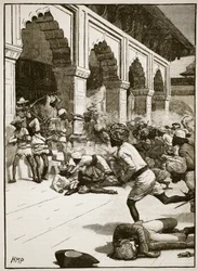 Detenção do rajá de Benares, ilustração de Cassells Illustrated History of England (foto em sépia)