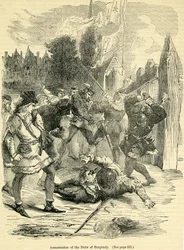Assassinato do duque da Borgonha, extraído de «Illustrated History of England», de Cassell