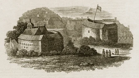 Bear Garden and Globe Theatre, Southwark, Londres, c.1600 (gravura)