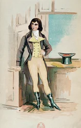 Beau Brummel (1778-1840) na sua juventude (cor litho)