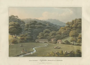 Beaudesert Park: gravura em aquatinta colorida, 1816
