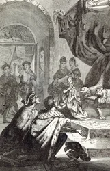 Noivado da princesa francesa com Ricardo II, ilustração de &39;História Ilustrada de Cassell na Inglaterra&39;