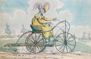 Bicicleta com três rodas, o hobby das senhoras, 1819
