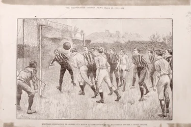 Blackburn Rovers vs. Nottingham County no Kennington Oval, do The Illustrated Sporting e Dramatic News, 23 de março de 1891