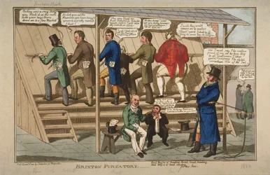 Purgatório de Brixton, 1822 (gravura à mão colorida)
