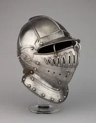 Burgonet com Falling Buffe, possivelmente de uma armadura de William Herbert, primeiro conde de Pembroke, c.1550