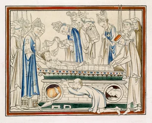 Enterro de Edward o Confessor, ilustração de um fac-símile da vida de St Edward o Confessor