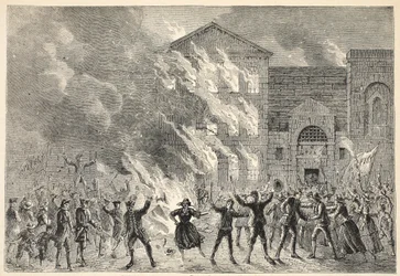 Queima de Newgate, de uma estampa contemporânea