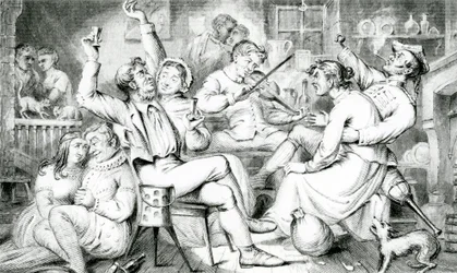 &39;Mas o velho capelão piedoso o deixou na mão, A espada que esqueci por causa da Igreja&39; (gravura)