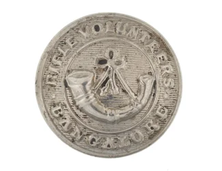 Button, voluntários de rifle de Bangalore, 1880-1920