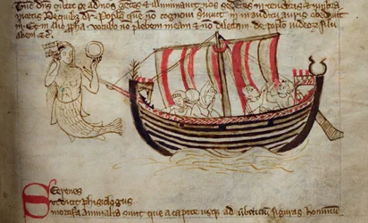 CCA-LitMs - D - 10 fol. 18r Siren, do Bestiário