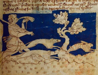 Lit-CCA - D - 10 fol. 2r Cena de caça, de Bestiário