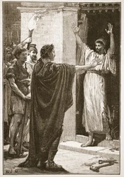 César possuindo-se do tesouro no templo de Saturno