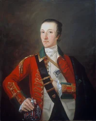 Capitão, james, gorry, 87th, regimento, de, pé, ou, altiplano, voluntários, 1760