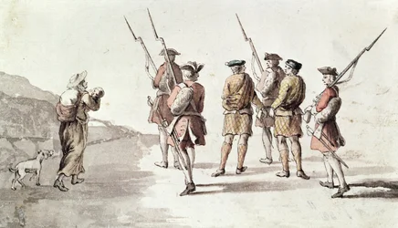 Captura do Rebelde, Simon Fraser, Lord Lovat (1667?-1747) (aguarela sobre papel)