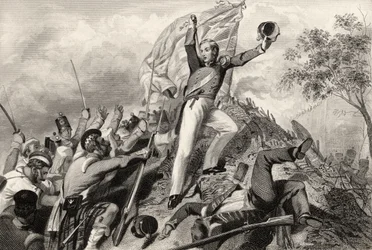 Captura das armas pelos Highlanders antes de Cawnpore em 1857, de "A História do Motim Indiano", publicado em 1858