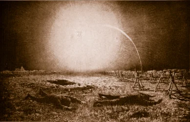 Preso no brilho de um projétil alemão produtor de luz: uma patrulha britânica em perigo entre as trincheiras, 1914-19