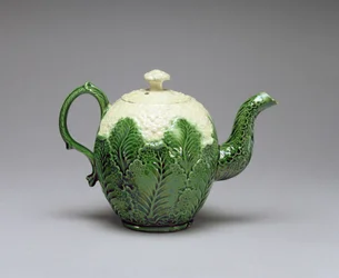 Bule de couve-flor, de Burlem, Staffordshire, c.1759-66 (faiança de creme vitrificada à base de chumbo, slip-cast)