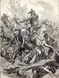 Carga da Brigada Ligeira, ilustração de &39;História Ilustrada de Cassell da Inglaterra&39;