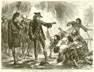 Charles Edward abrigado pelos Highlanders após a Batalha de Culloden
