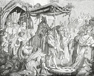 Carlos IV, Sacro Imperador Romano, visitando o Papa Urbano V em Avignon em 1365, 1882