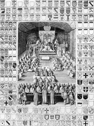 Carlos I (1600-49) na Câmara dos Lordes