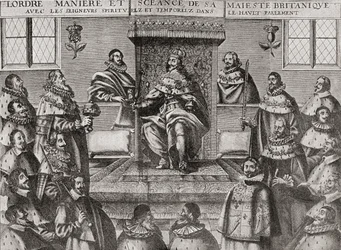 Charles I na Câmara dos Lordes em 1648, de "Uma Breve História do Povo Inglês" por JR Green, publicado em 1893