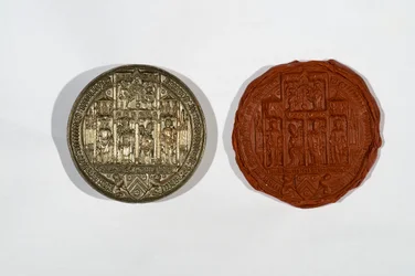 Selo circular com brasão New College (prata)