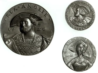 Moedas com Henrique VIII e Ana Bolena (ouro)