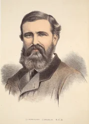 Comandante Cameron, ilustração da edição pictórica da vida e das descobertas de David Livingstone por J. Ewing Richie, bar. por A. Fullarton & Co., 1876