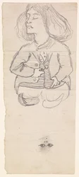 Desenho composto de um atordoador / Uma mulher vitoriana em roupa interior