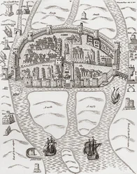 Cork, County Cork, Irlanda, em 1633, de "Uma Breve História do Povo Inglês" por JR Green, publicado em 1893