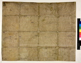 Algodão Augustus ii. 38 f.1 Restituição da Liberdade a Abingdon, 993 (tinta sobre velino)