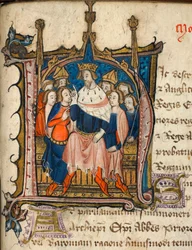 Algodão Nero D. VI, f.72 Inicial historiada 