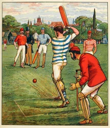 Cricket, da British Sports and Games, pub. C. 1880.