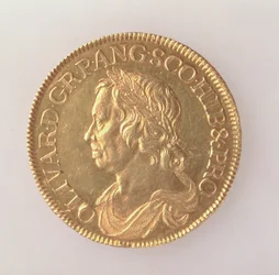 Coroa de Oliver Cromwell (1599-1658), London Mint, 1658 (anverso) (ouro) (para reverso ver 168064)