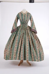 Vestido de dia, 1840 (tecido de lã estampado)