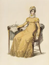 Vestido de dia, placa de moda de Ackermanns Repository of Arts