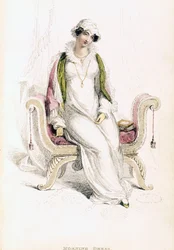 Vestido de dia, placa de moda de Ackermanns Repository of Arts