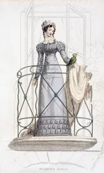 Vestido de dia, placa de moda de Ackermanns Repository of Arts