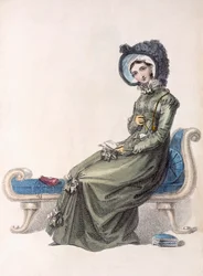Vestido de dia, placa de moda de Ackermanns Repository of Arts