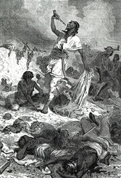 Morte do Imperador Theodore, de &39;História Ilustrada de Cassell da Inglaterra&39;,