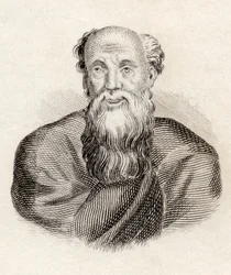 Demócrito, do "Crabbes Historical Dictionary", publicado em 1825