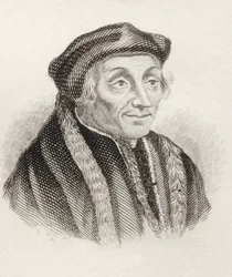 Desiderius Erasmus Roterodamus, do &39;Crabbes Historical Dictionary&39;, publicado em 1825 (lito)