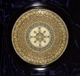 Desenho para pavimento em mosaico, c.1870 (caneta e tinta e aguarela sobre papel)