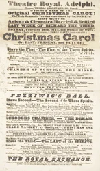 Dickens playbill: Um Conto de Natal no Teatro Adelphi Royal, 26 de fevereiro de 1814