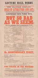 Playbill Dickens: Não é tão ruim como nós parecemos no Lecture Hall, Derby, programa para 25 de agosto de 1852