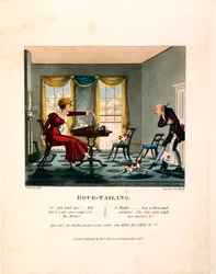 Encaixe em cauda de andorinha, gravado por George Hunt, publicado por Thomas McLean, 1827